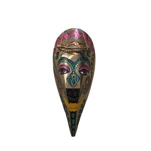 Metal hand painted modern Taurus wall decore mask 21” long 8” wide